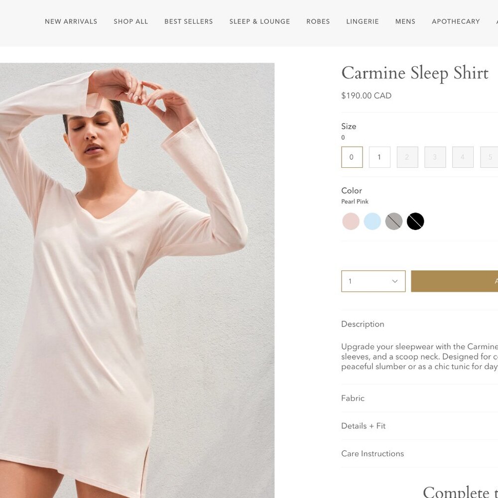 100% organic pima cotton Chemise by SKIN. worldwide - Picture 2 of 6
